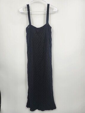 Cut Loose Black Textured Maxi Dress with Spaghetti Strap SZ XL